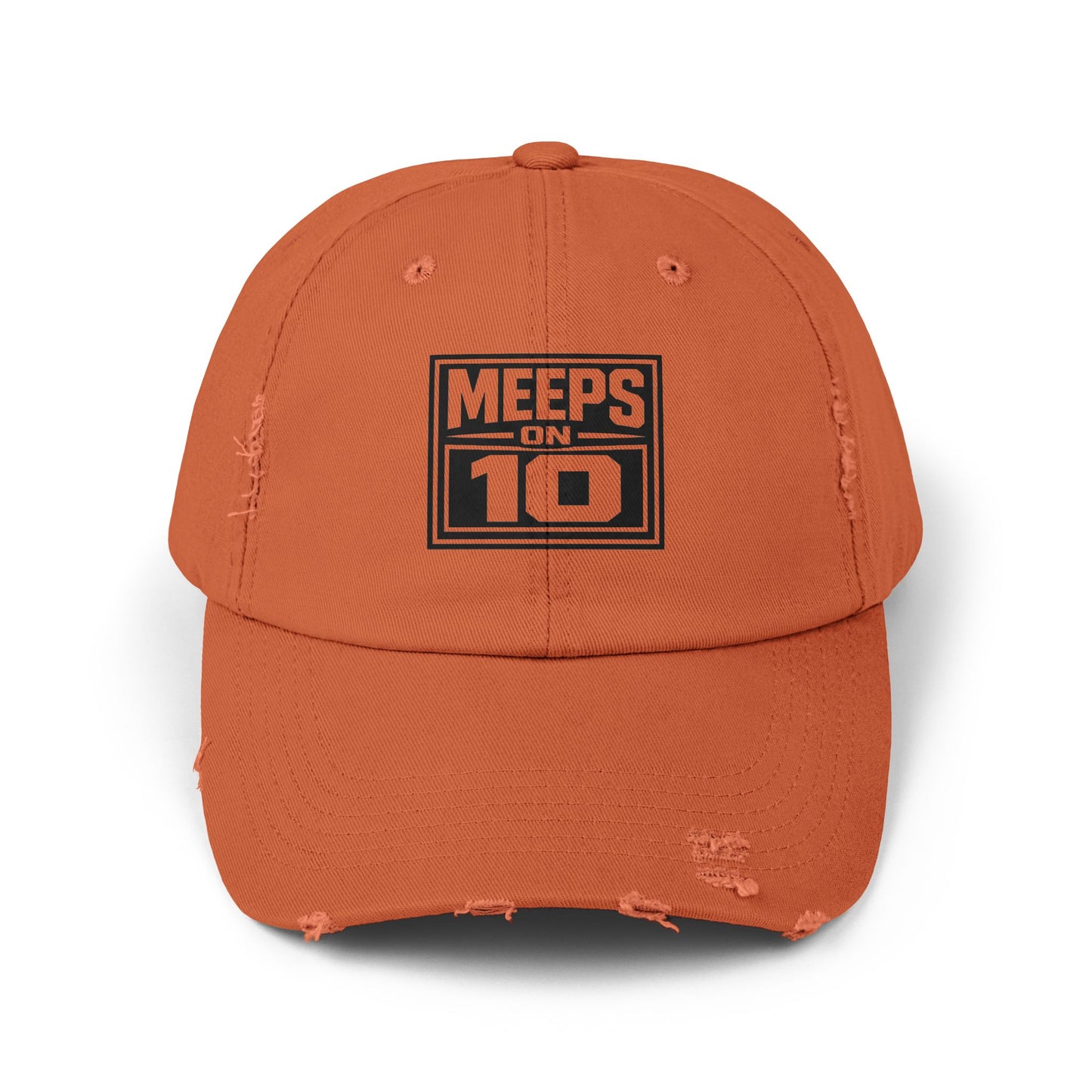 Meeps on 10 Distressed Baseball Cap