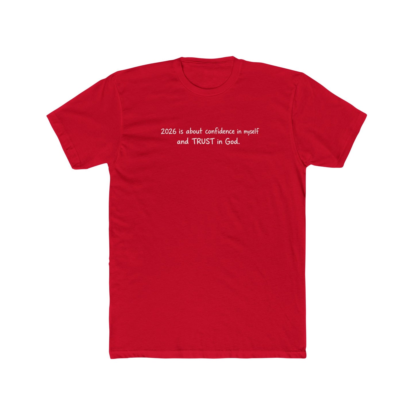 Faith Quote Tee — "Zero is about confidence a noun? and TRUST in God." Cotton Crew