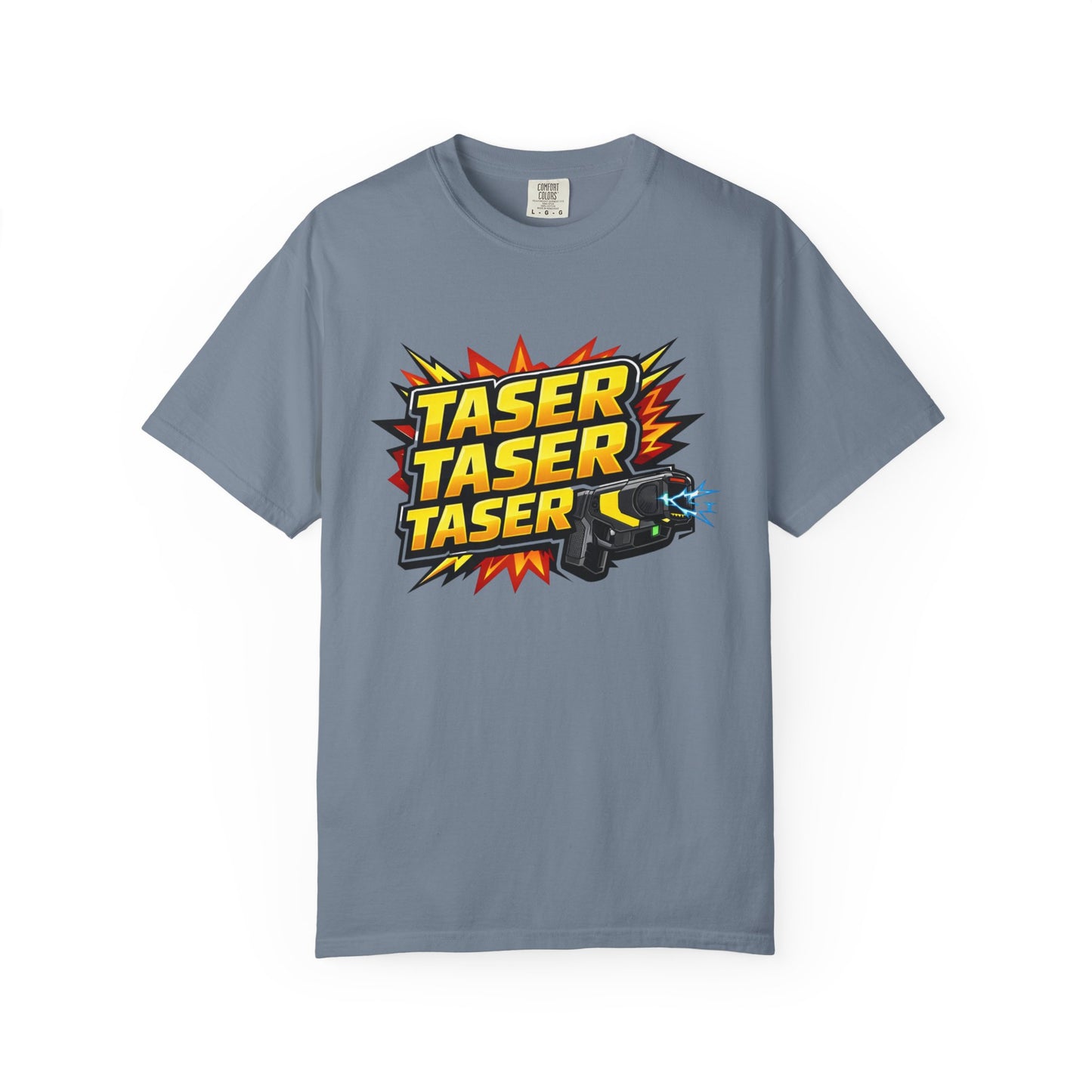 Taser Graphic T-Shirt — Retro Safety Device Design