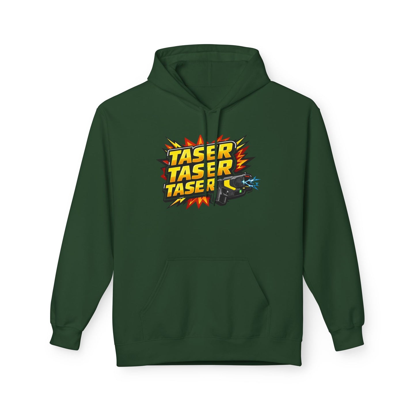 Taser Logo Hoodie — Vintage Yellow Graphic Midweight Pullover