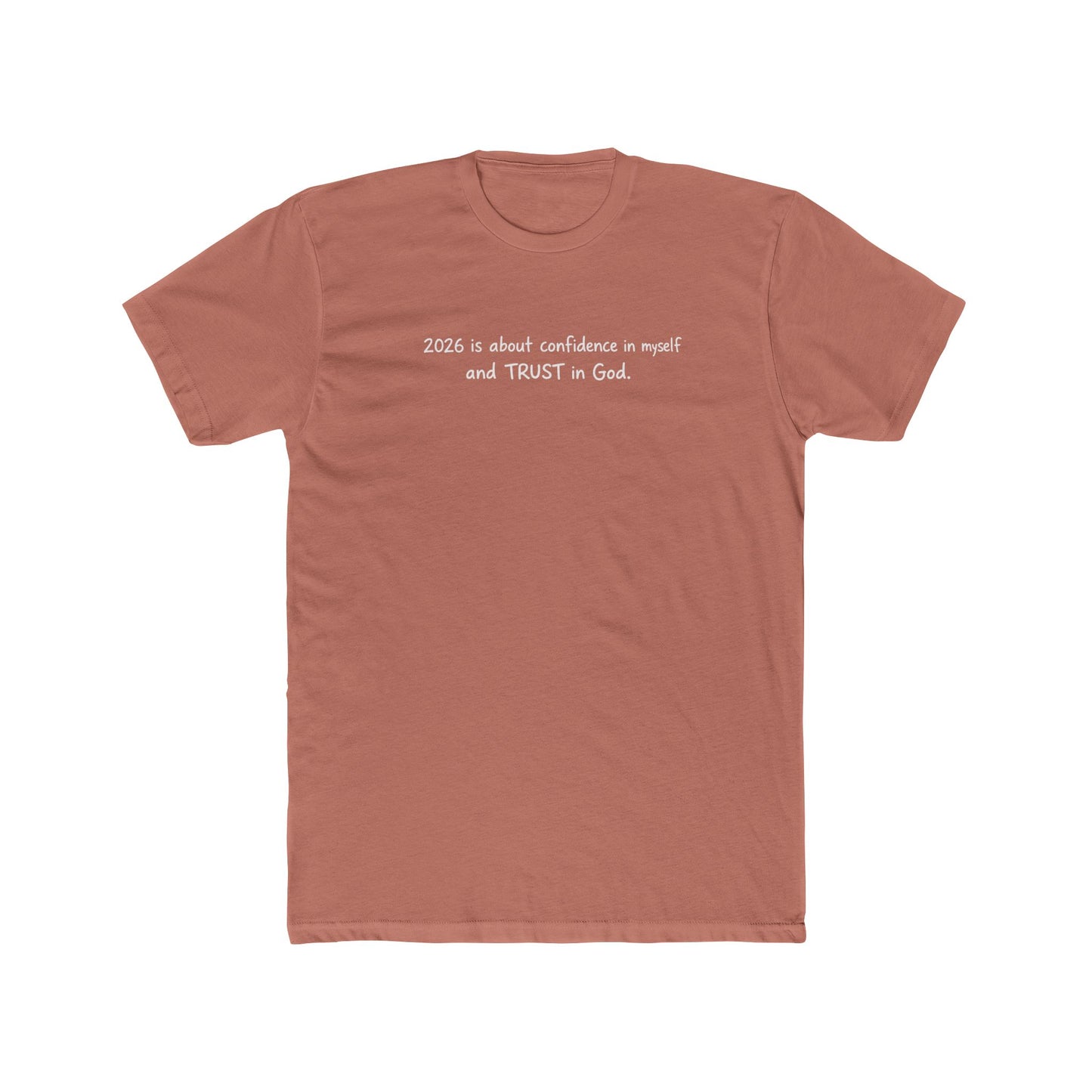 Faith Quote Tee — "Zero is about confidence a noun? and TRUST in God." Cotton Crew
