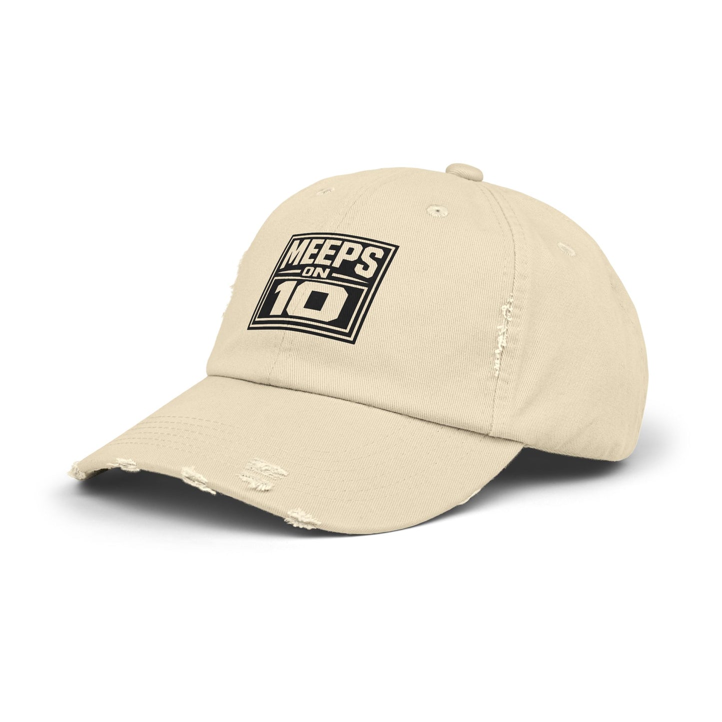 Meeps on 10 Distressed Baseball Cap