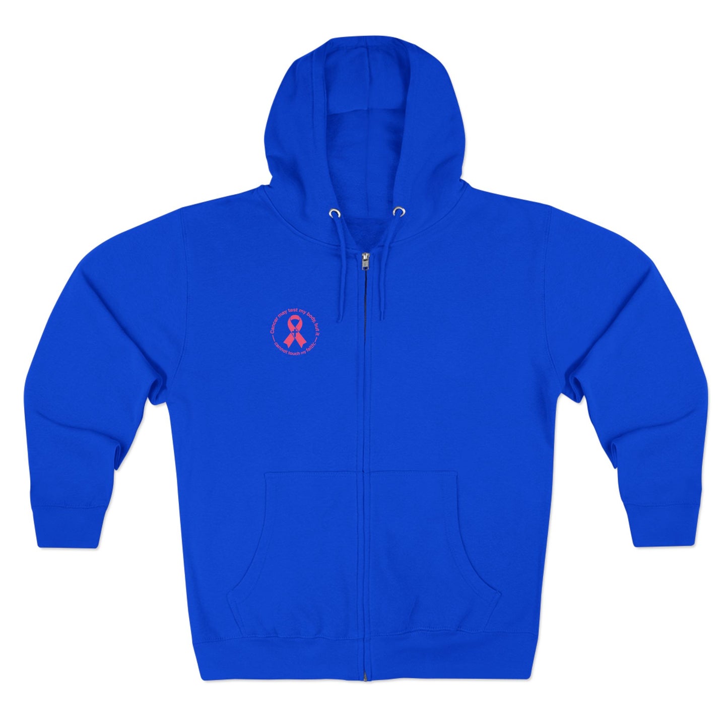 Zip Hoodie — Pink Ribbon Cancer Awareness Support Hoodie
