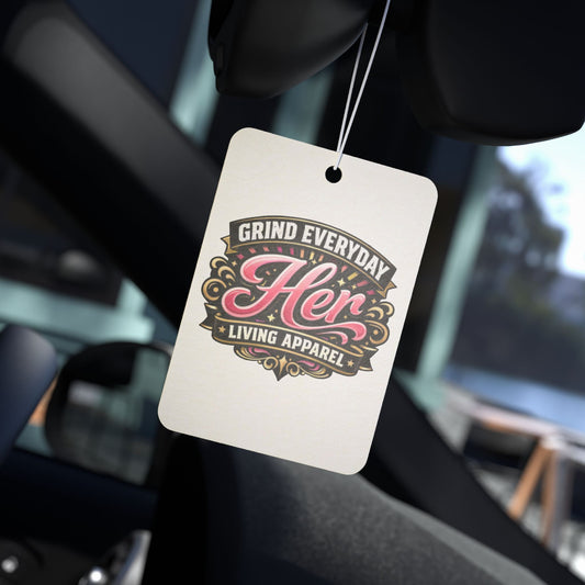 Grind Everyday Her Car Air Freshener – Floral Vintage Motivational Scent Tag