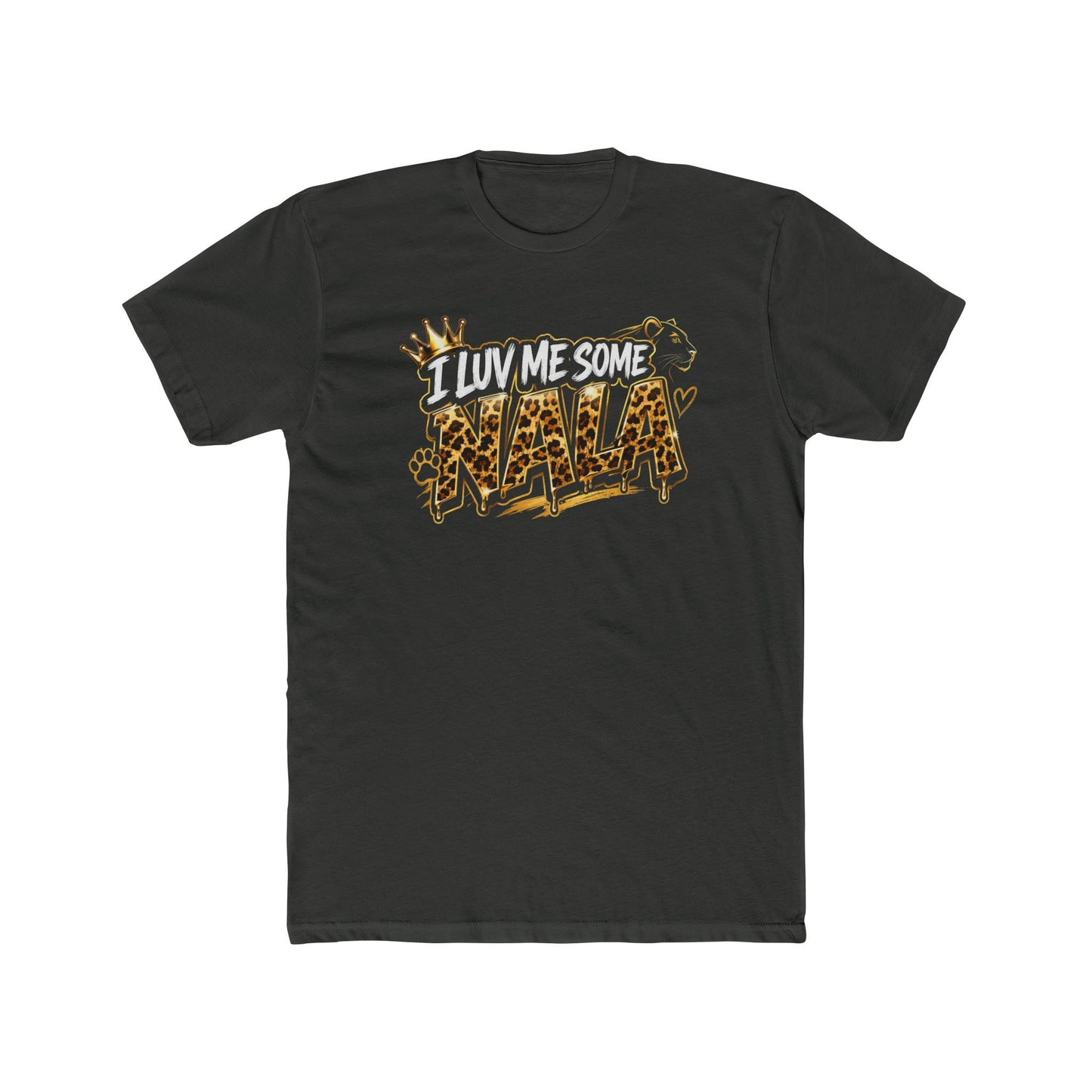 NALA Leopard Print Crown Tee — Personalized Name Graphic T-Shirt