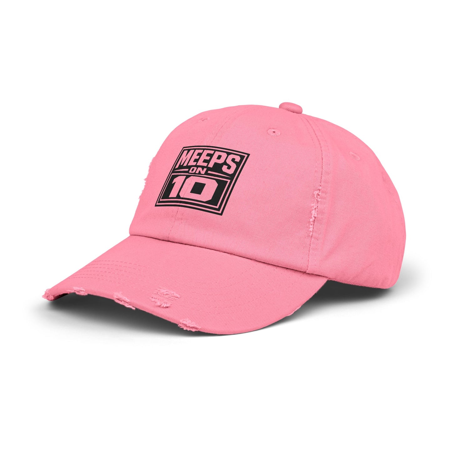 Meeps on 10 Distressed Baseball Cap