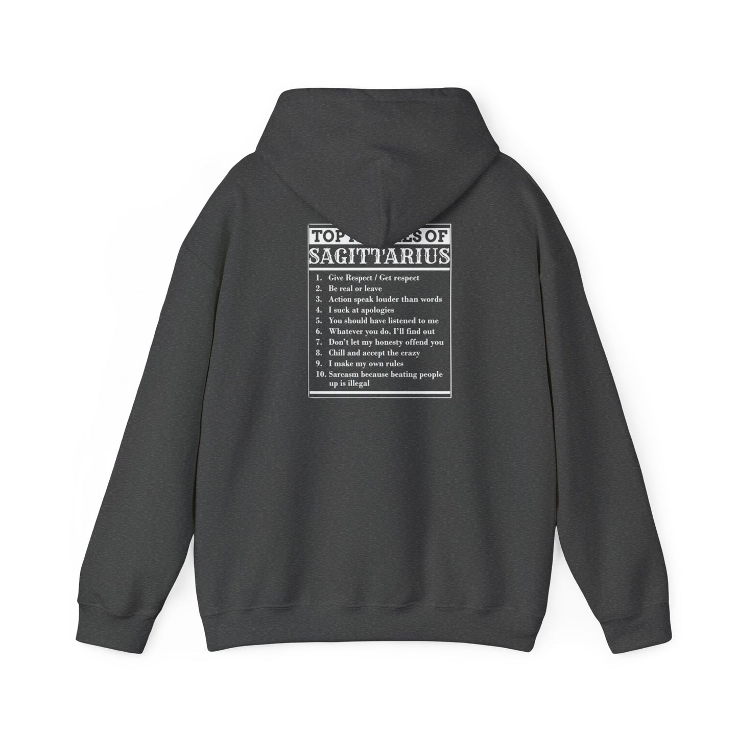 Sagittarius Zodiac Hoodie – Astrology Archer Graphic Sweatshirt with 'Top 10 Traits of Sagittarius' Back Print