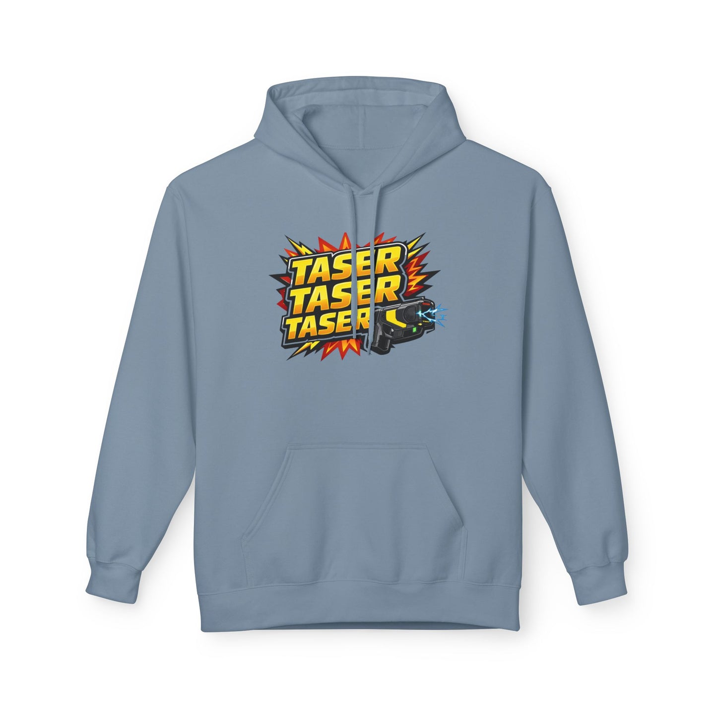 Taser Logo Hoodie — Vintage Yellow Graphic Midweight Pullover