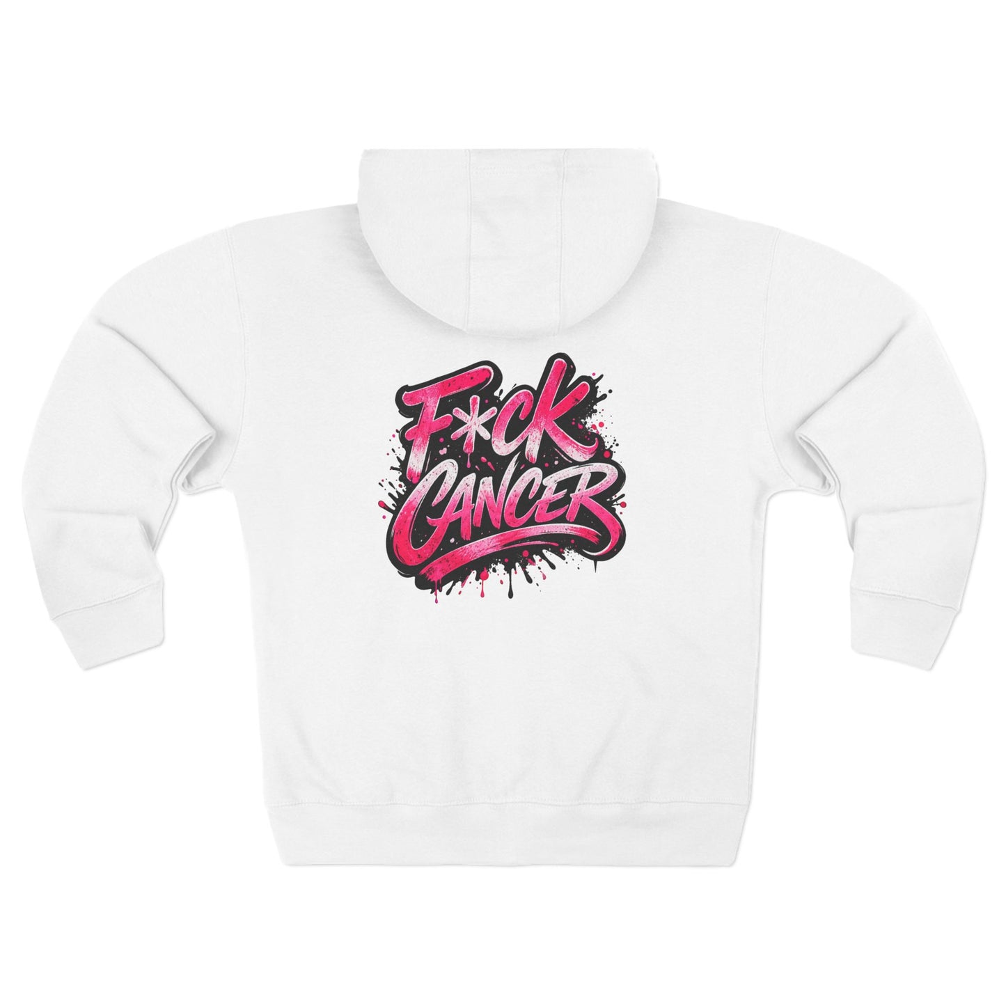 F*ck Cancer Zip Hoodie — Bold Breast Cancer Awareness Support Hoodie