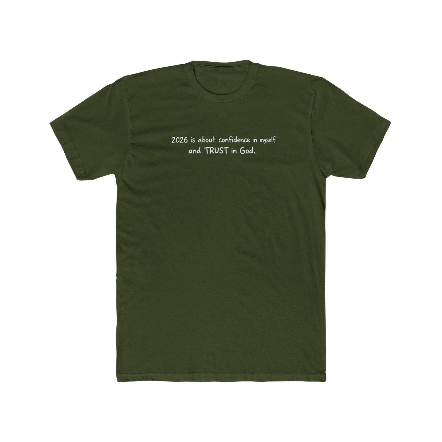 Faith Quote Tee — "Zero is about confidence a noun? and TRUST in God." Cotton Crew