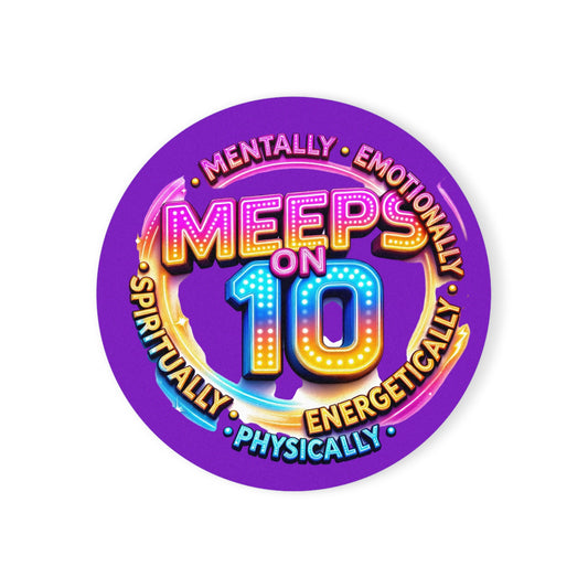 Meeps on 10 Cork Back Coaster — Vibrant Pride & Celebration Drink Coaster