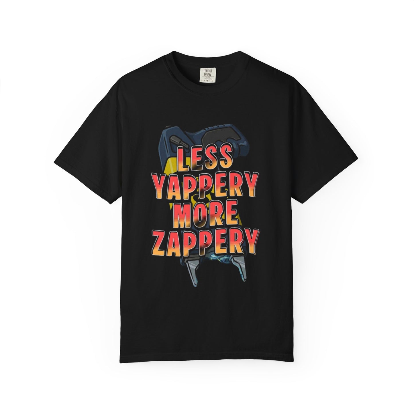 T-Shirt — "Less Yappery More Zappery" Graphic Tee (Retro Electricist Vibe)