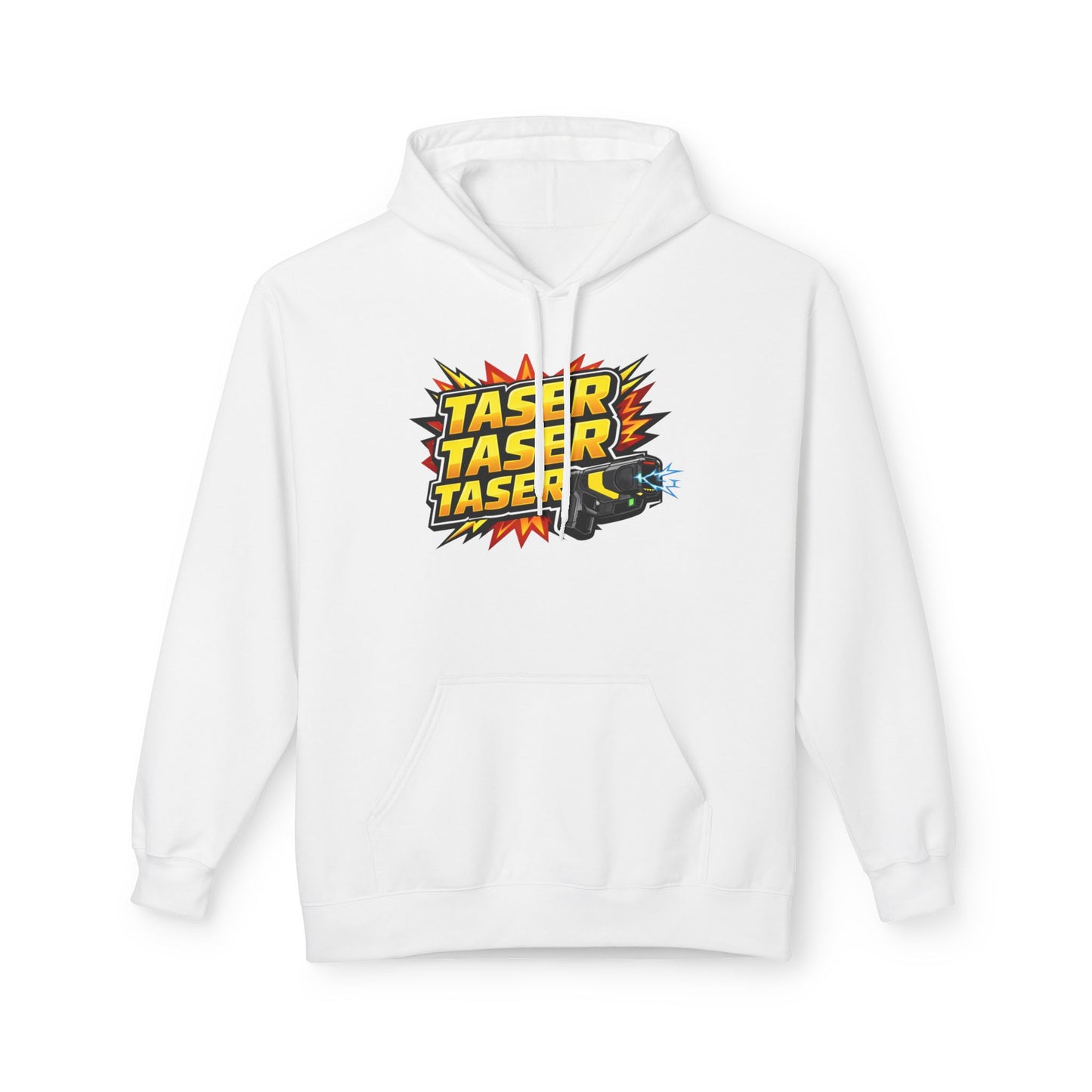 Taser Logo Hoodie — Vintage Yellow Graphic Midweight Pullover