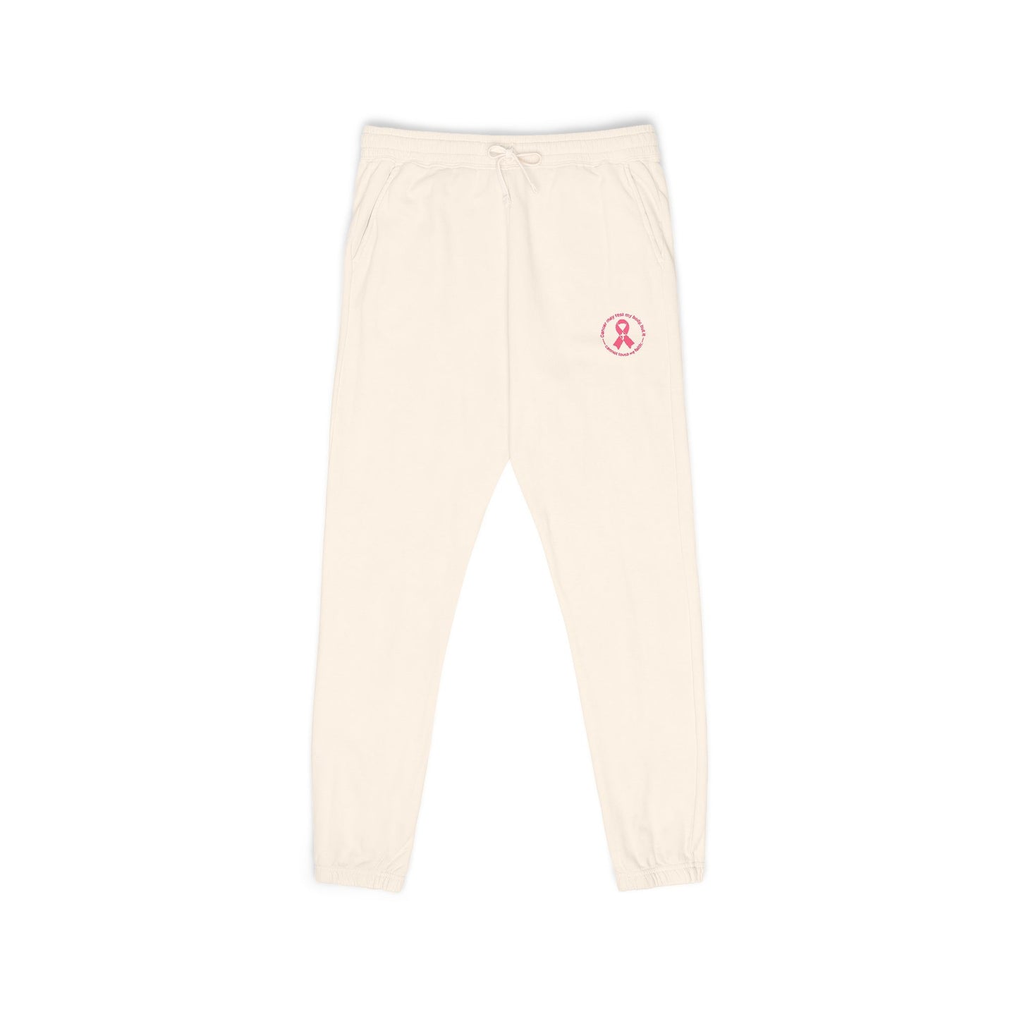 Embroidered Pink Ribbon Joggers — Cancer Awareness Sweatpants