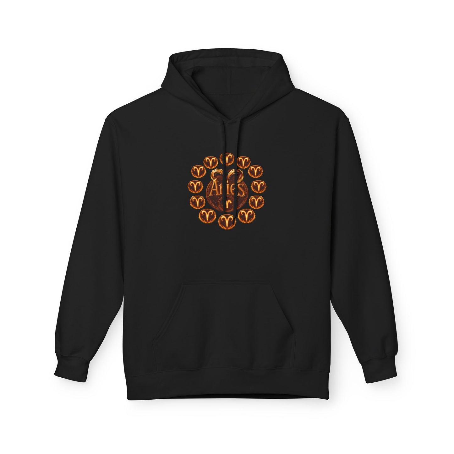 Aries Astrological Hoodie — Vintage Puck Circle Design