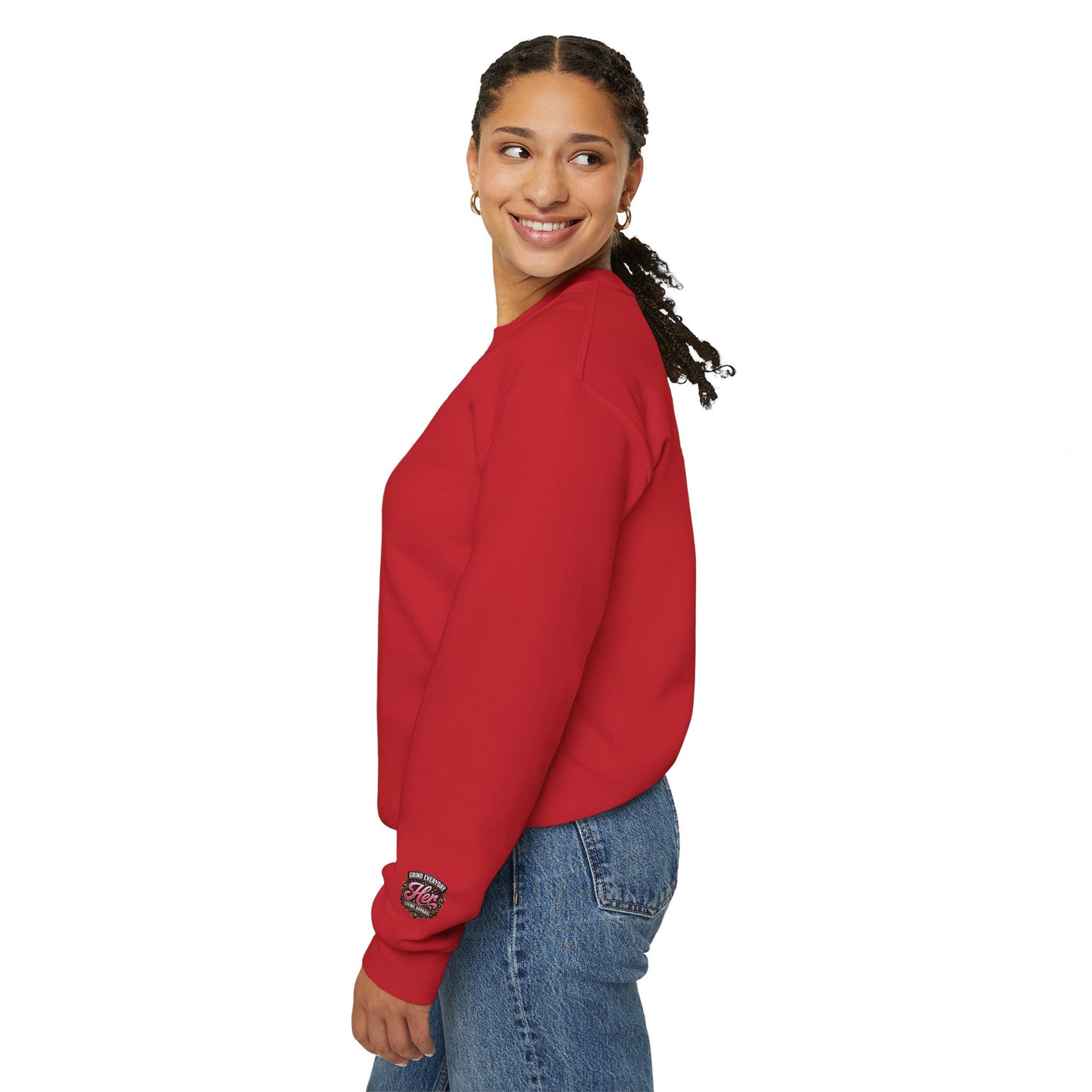 Crewneck Sweatshirt — "God Is On My Side" Faith Script Logo