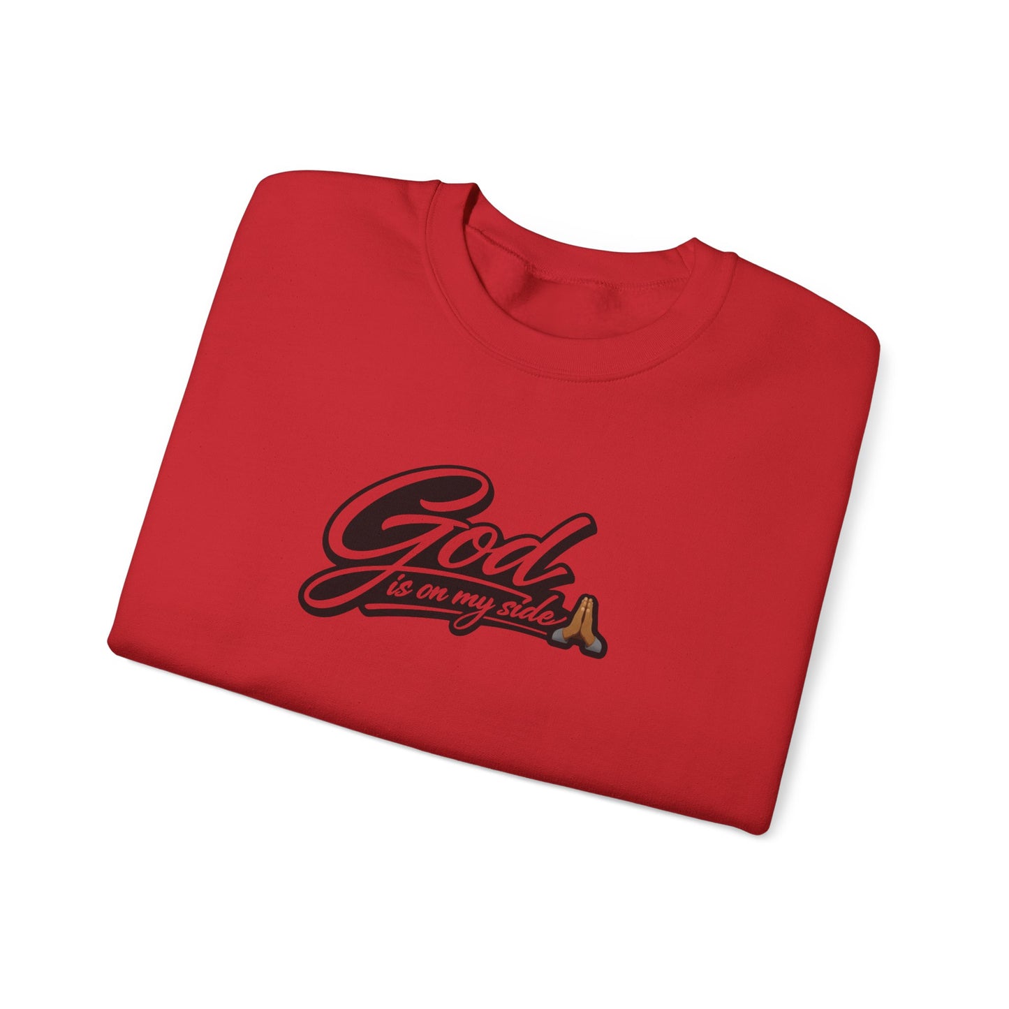 Crewneck Sweatshirt — "God Is On My Side" Faith Script Logo
