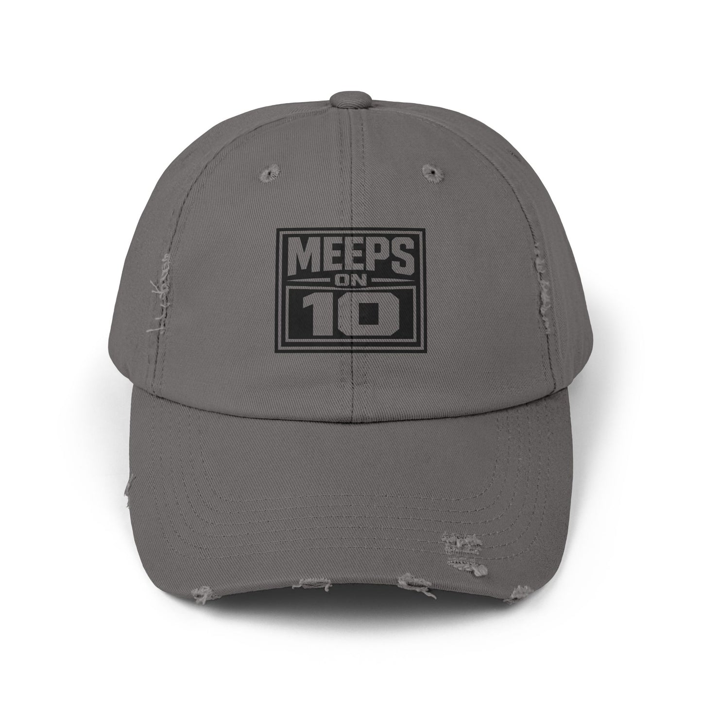 Meeps on 10 Distressed Baseball Cap