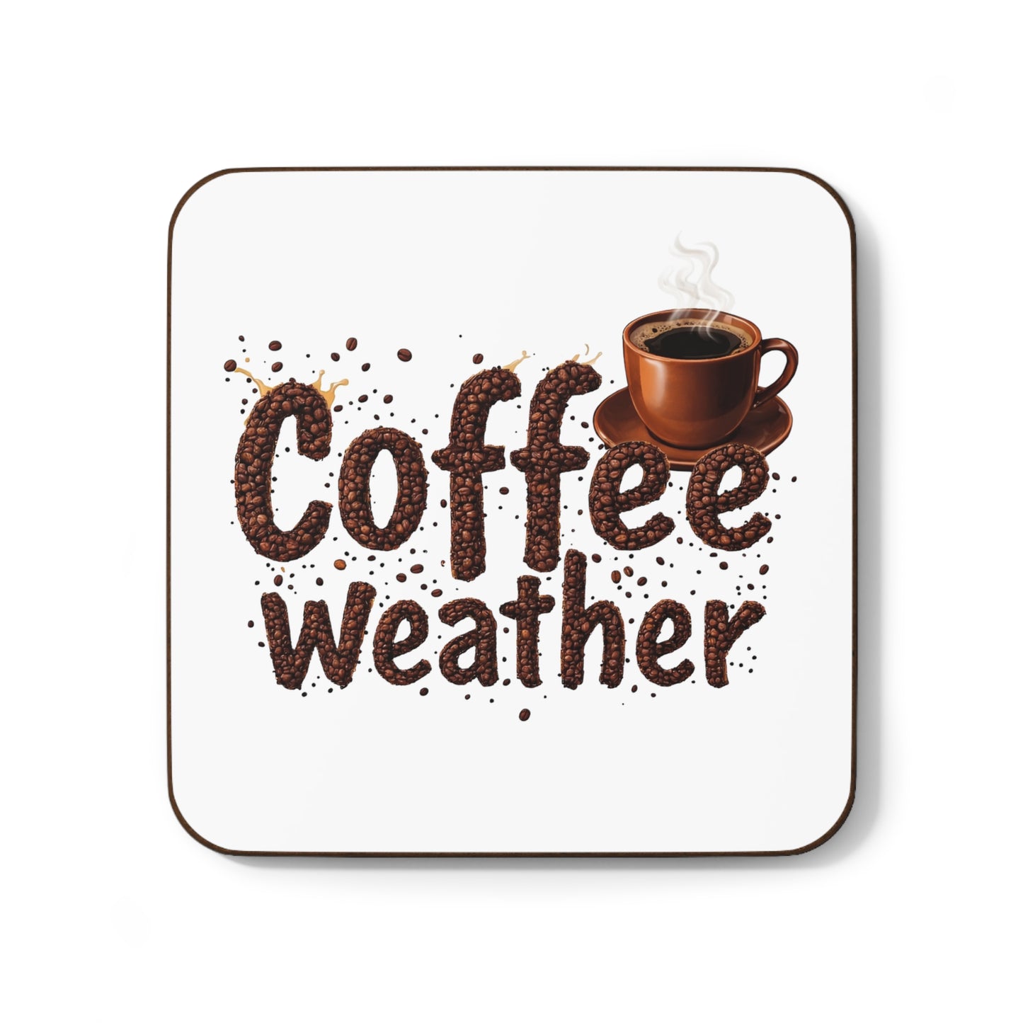 Coffee Weather Coaster — Ceramic Cup Drink Coaster with Coffee Bean Design