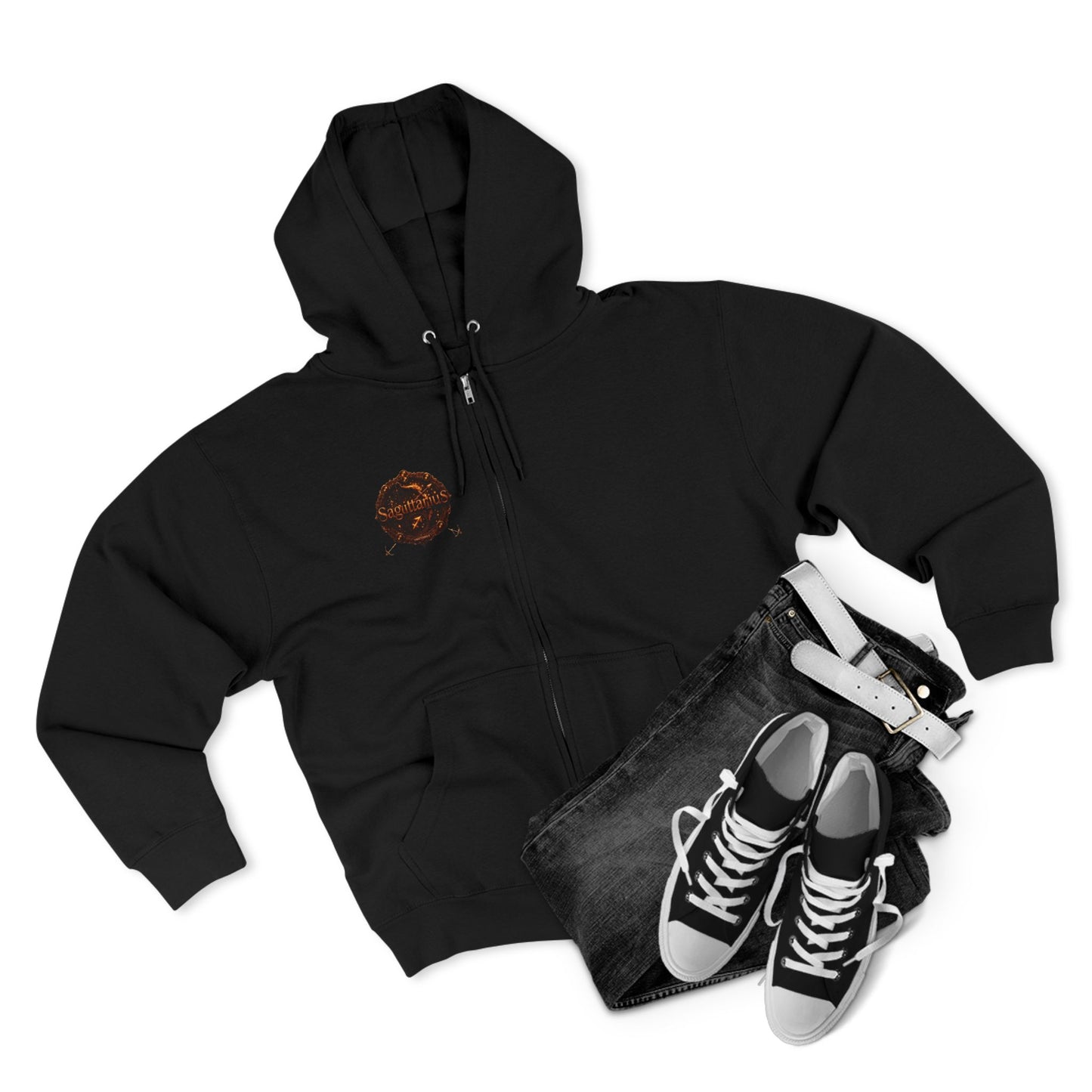 Sagittarius Zip Hoodie — "Top 10 Rules of Sagittarius" Astrology Zodiac Zip-Up