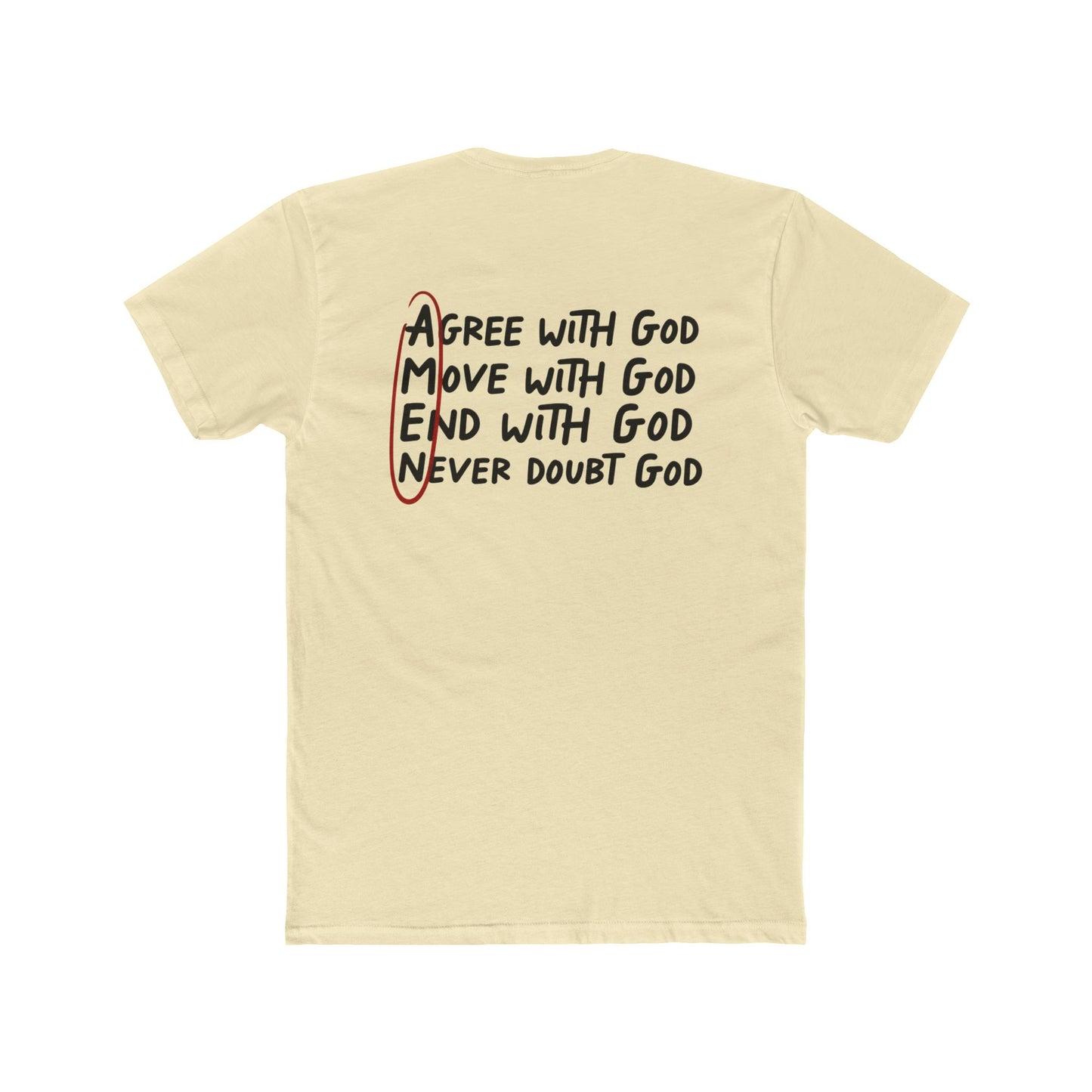 Amen Faith T‑Shirt — "Agree, Move, Mend, Never Doubt God" Christian Crew Tee