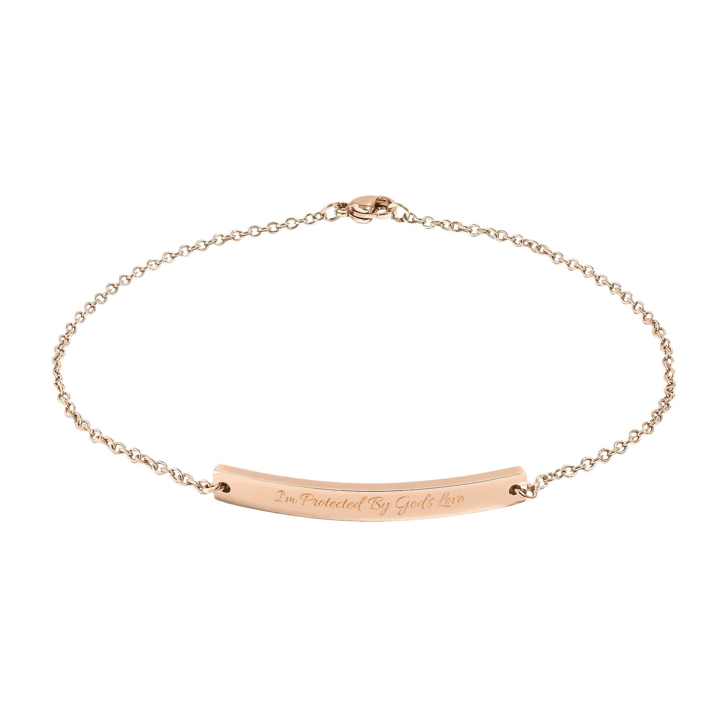 Engravable Curved Bar Anklet — Personalized Minimalist Chain Jewelry