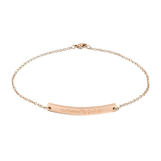 Engravable Curved Bar Anklet — Personalized Minimalist Chain Jewelry