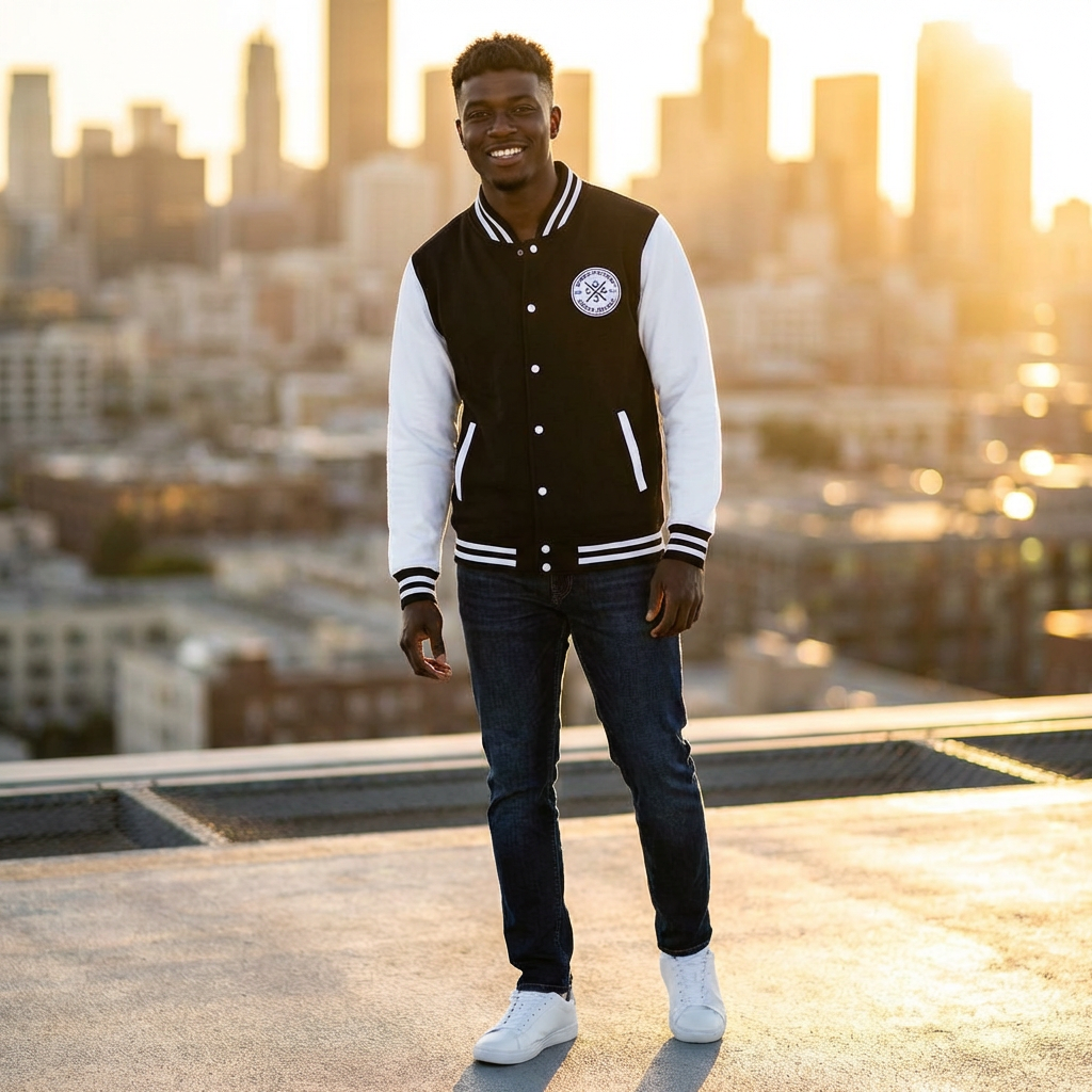 Letterman Jacket — "I Just Need Enough Money" Graphic Varsity Jacket