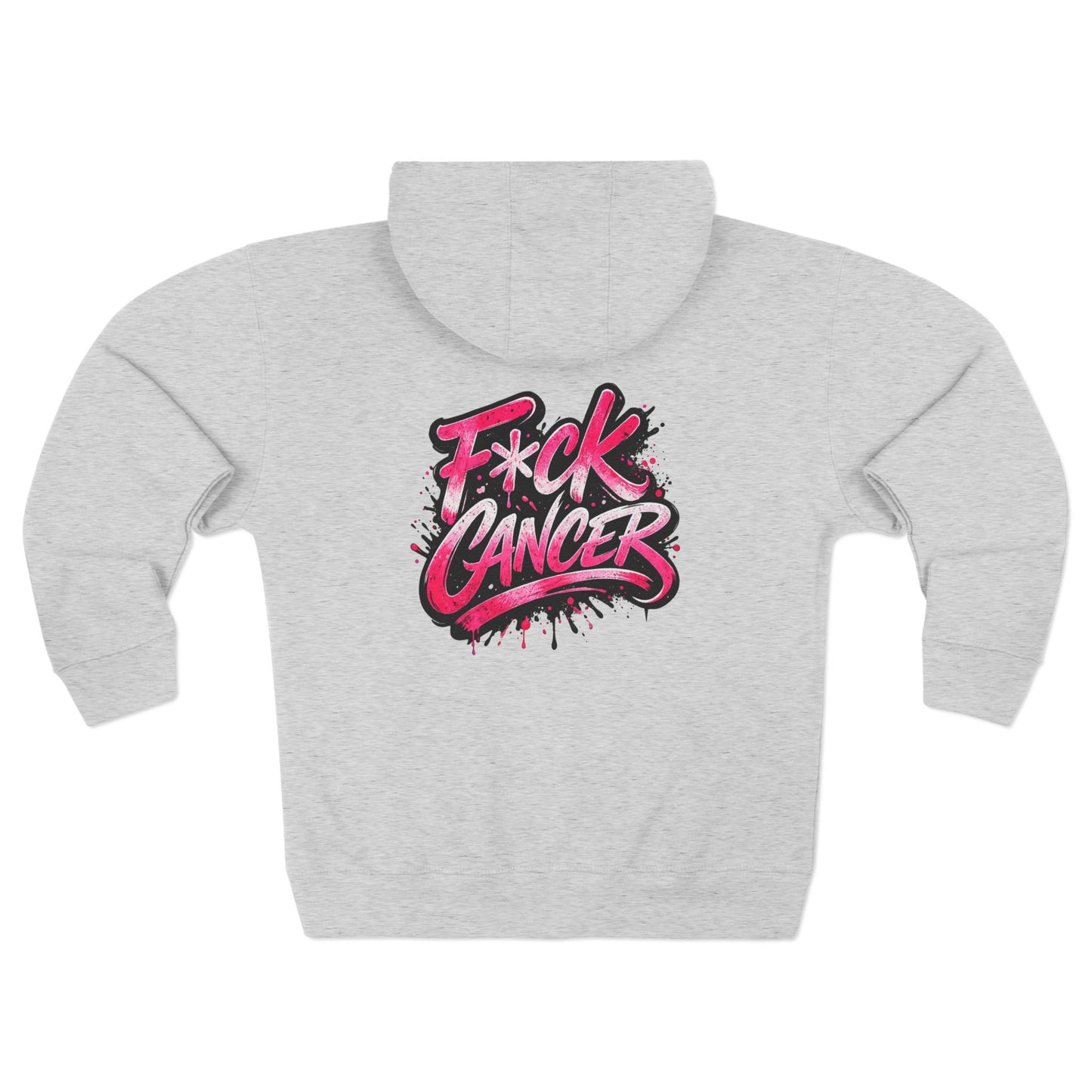 F*ck Cancer Zip Hoodie — Bold Breast Cancer Awareness Support Hoodie
