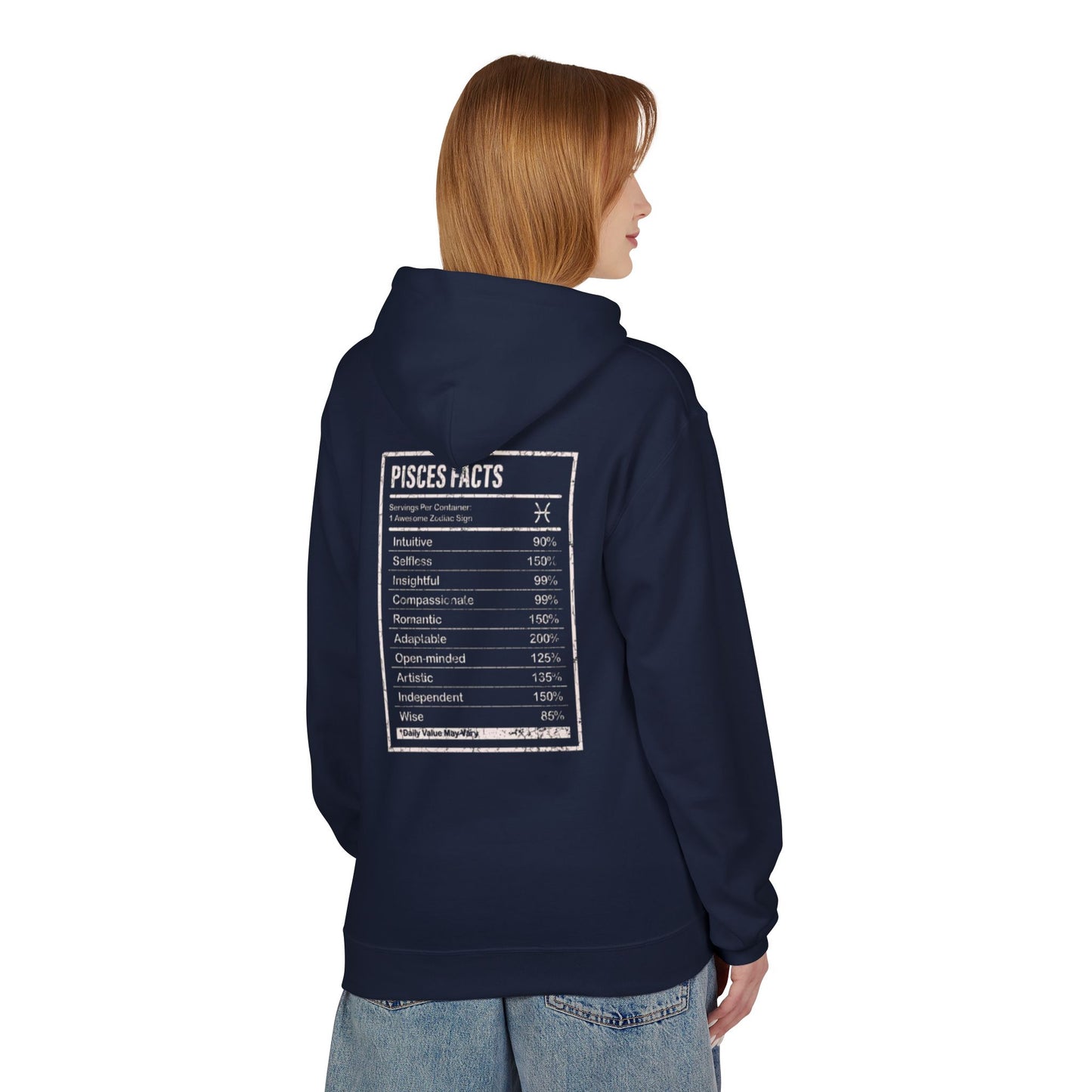 Pisces Zodiac Hoodie — 'Pisces Facts' Astrological Graphic Pullover