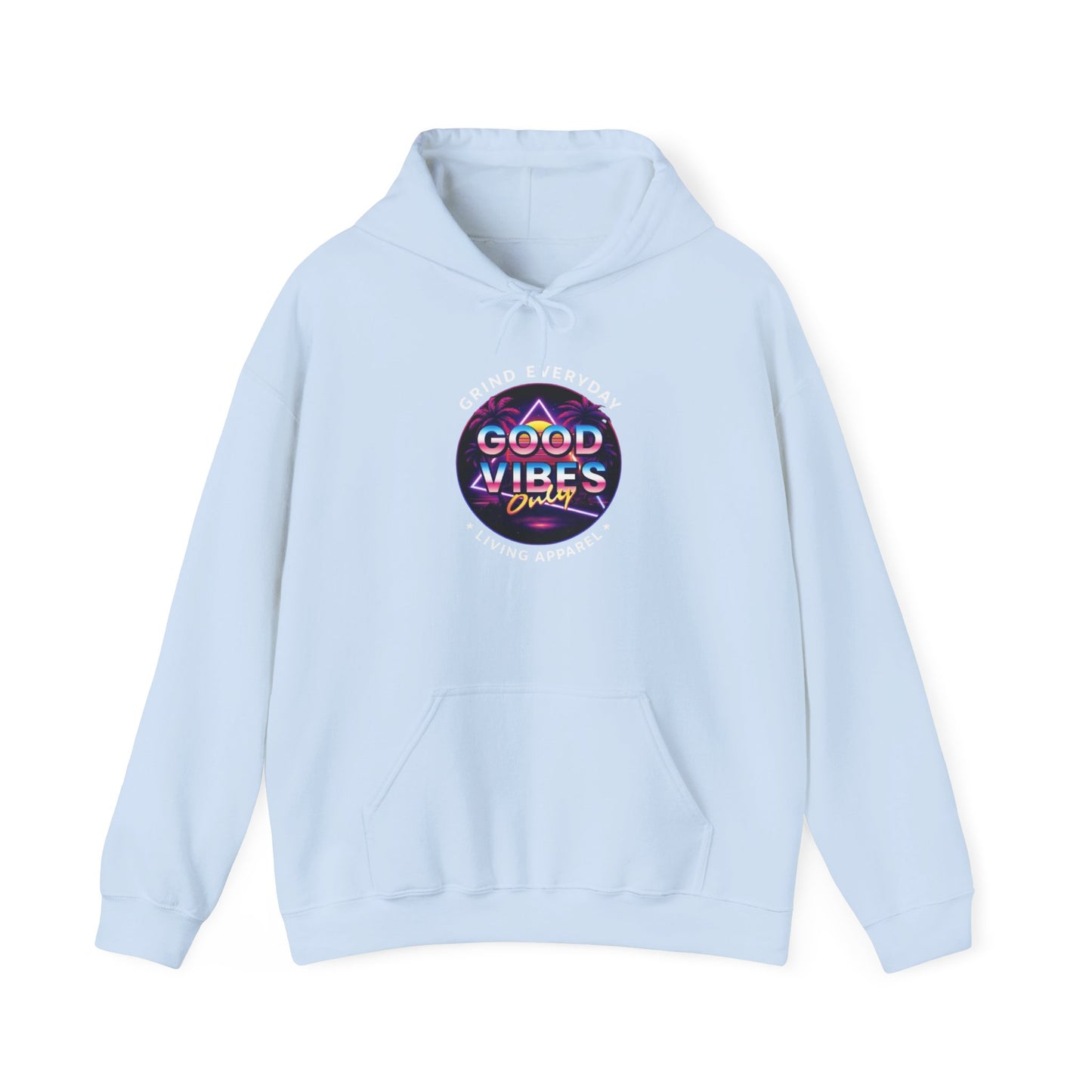 Good Vibes Hoodie – Neon Retro 'Grind Everyday' Graphic Hooded Sweatshirt