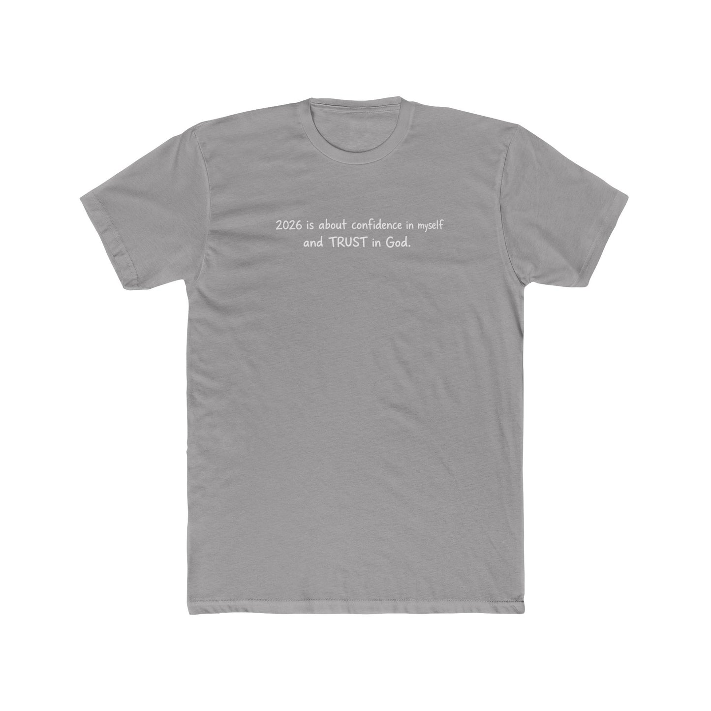 Faith Quote Tee — "Zero is about confidence a noun? and TRUST in God." Cotton Crew