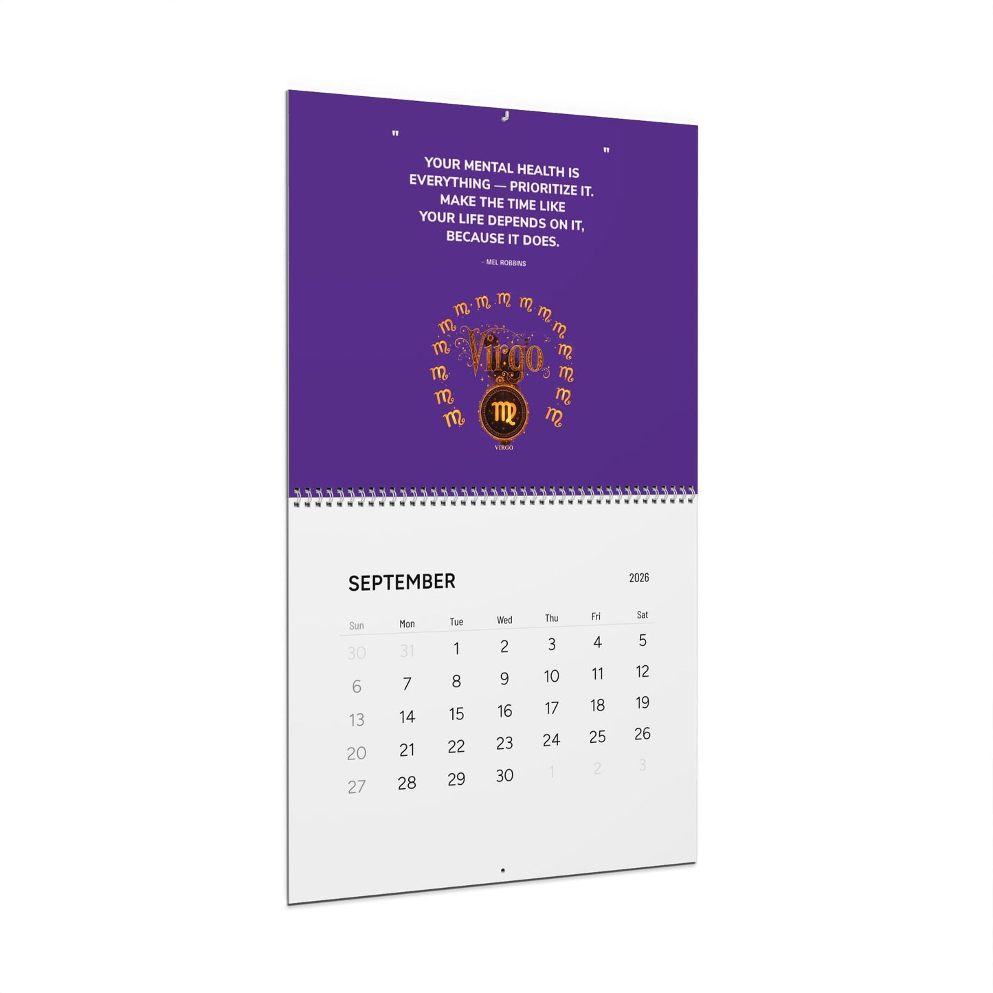 Zodiac Wall Calendar 2026 — Inspirational Capricorn & Virgo Monthly Planner