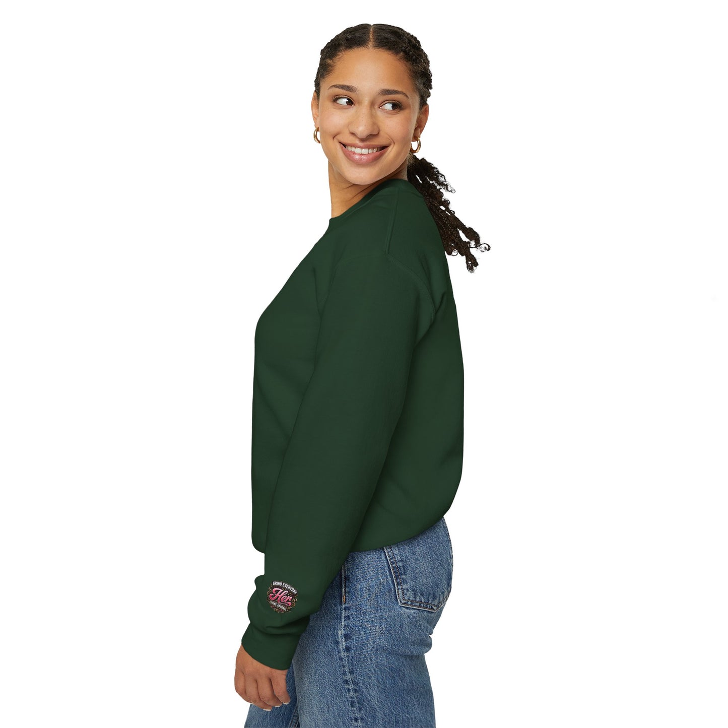 Crewneck Sweatshirt — "God Is On My Side" Faith Script Logo