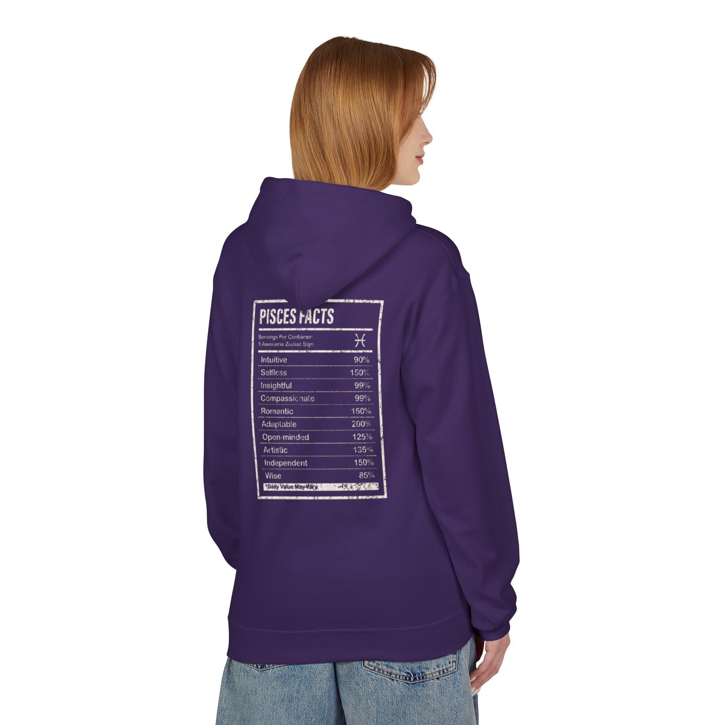 Pisces Zodiac Hoodie — 'Pisces Facts' Astrological Graphic Pullover