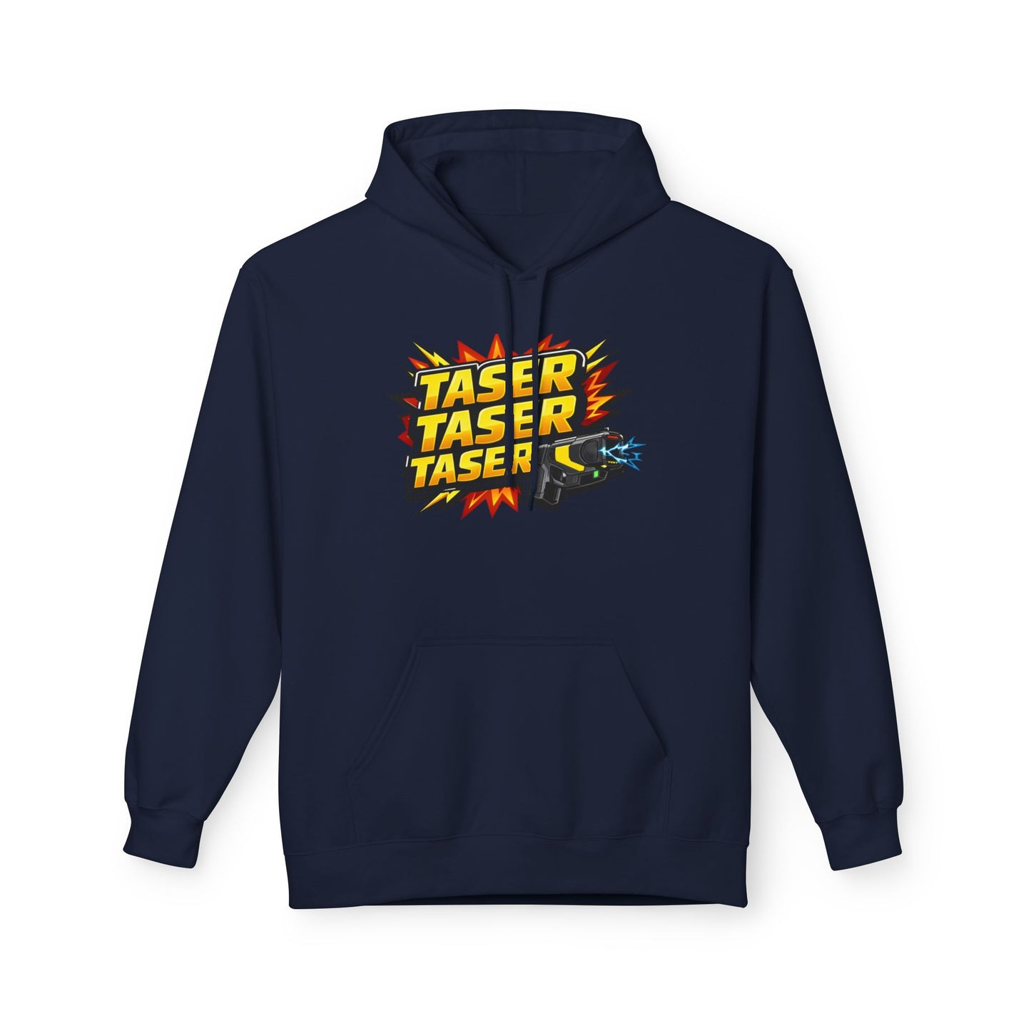 Taser Logo Hoodie — Vintage Yellow Graphic Midweight Pullover