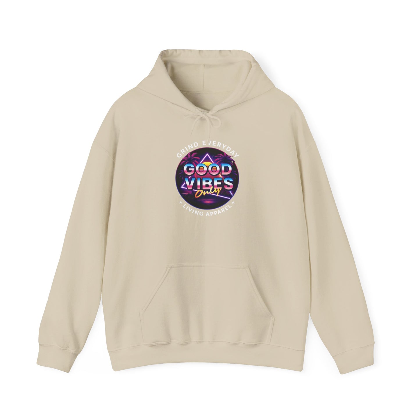 Good Vibes Hoodie – Neon Retro 'Grind Everyday' Graphic Hooded Sweatshirt