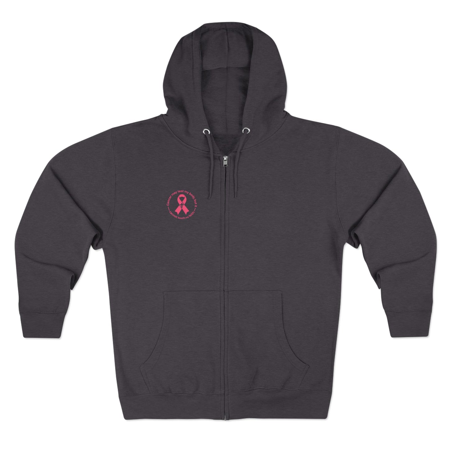 Zip Hoodie — Pink Ribbon Cancer Awareness Support Hoodie