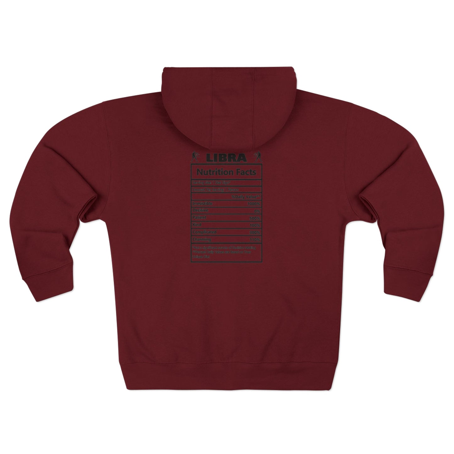 Libra Zip Hoodie — Zodiac Nutrition Facts Graphic Hoodie