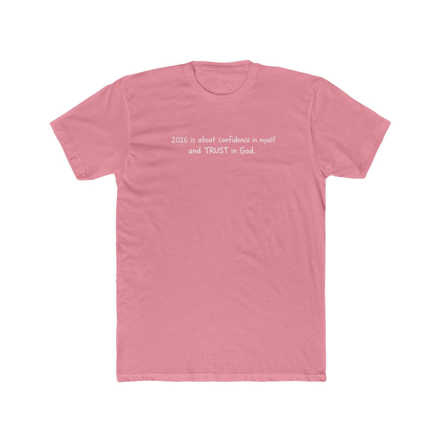 Faith Quote Tee — "Zero is about confidence a noun? and TRUST in God." Cotton Crew
