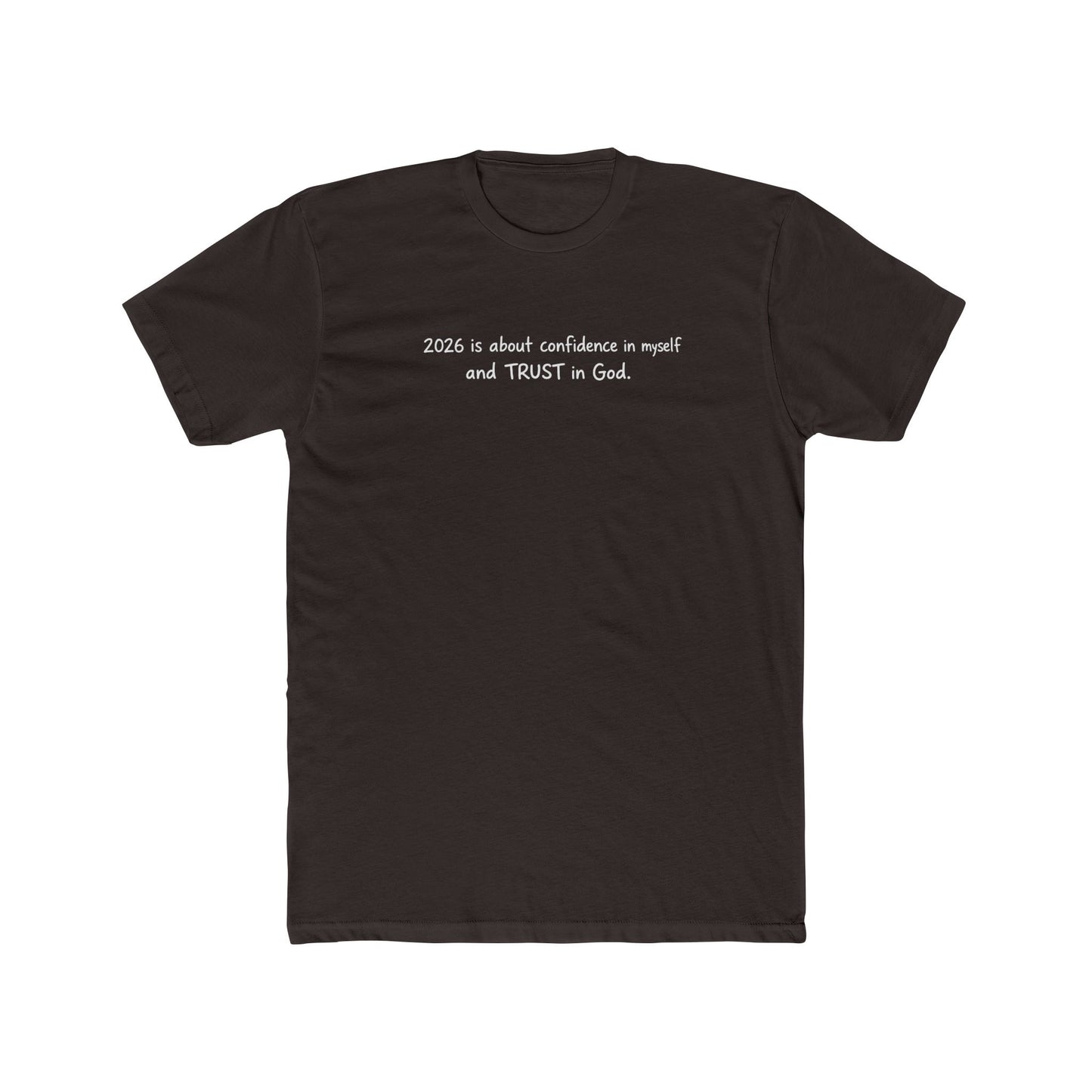 Faith Quote Tee — "Zero is about confidence a noun? and TRUST in God." Cotton Crew