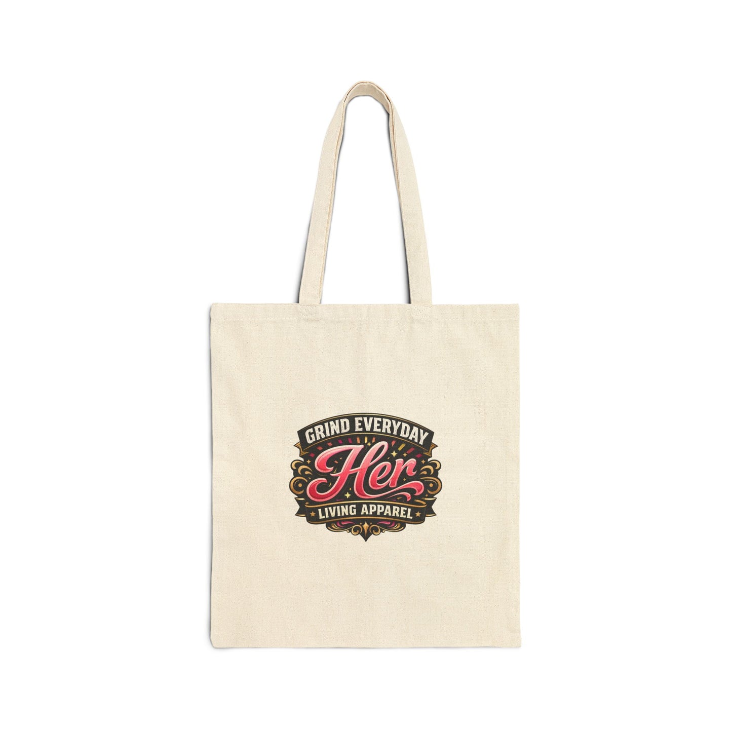 Tote Bag — "Grind Everyday Her" Vintage Logo Cotton Canvas Tote
