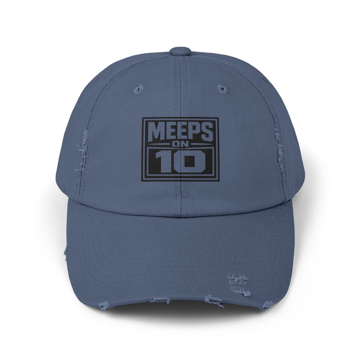 Meeps on 10 Distressed Baseball Cap