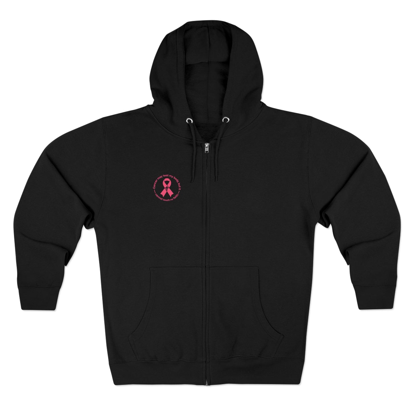 Zip Hoodie — Pink Ribbon Cancer Awareness Support Hoodie