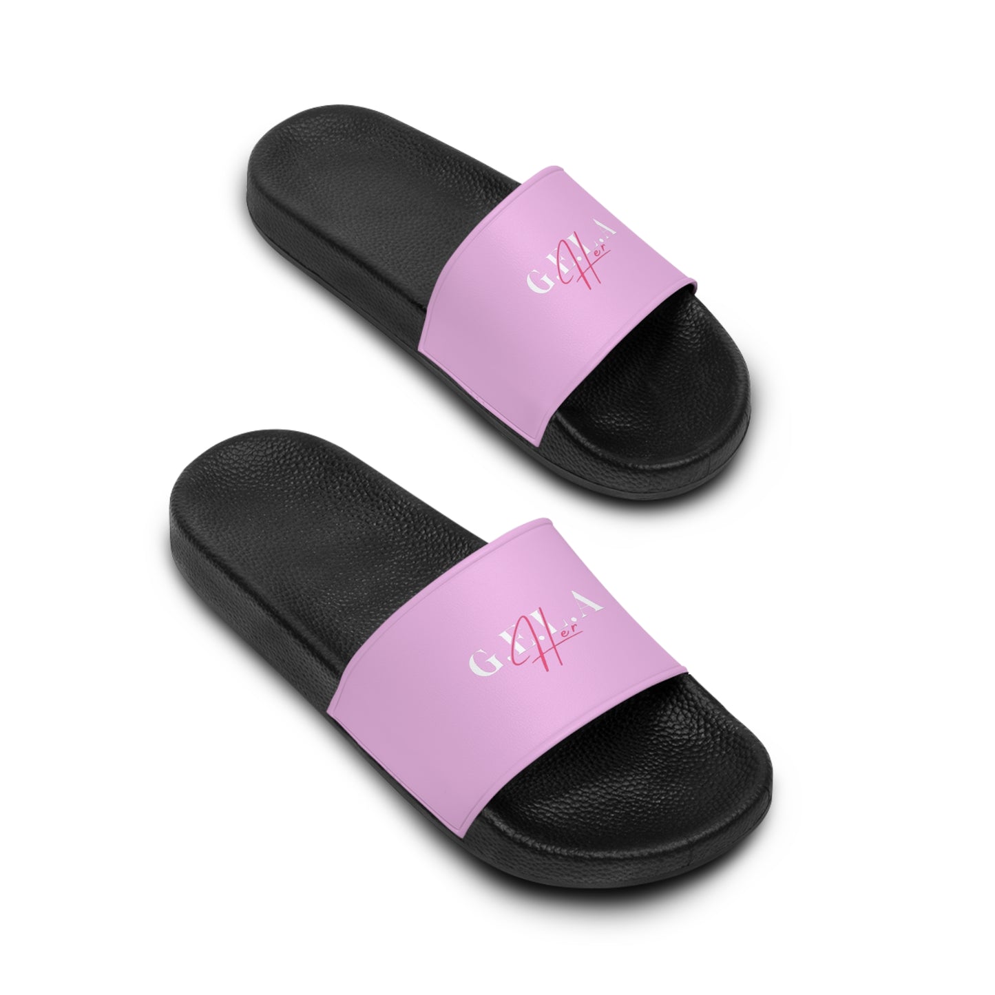 Slide Sandals — 'G.E.L.A' Script Logo Women's Summer Slides