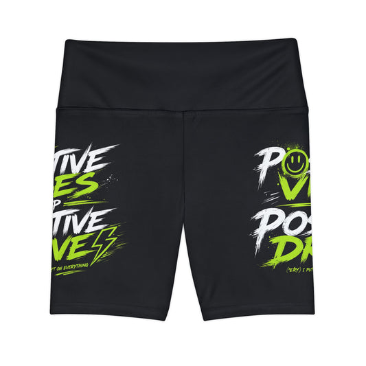 Positive Vibes Workout Shorts — Women's Motivational Gym Biker Shorts