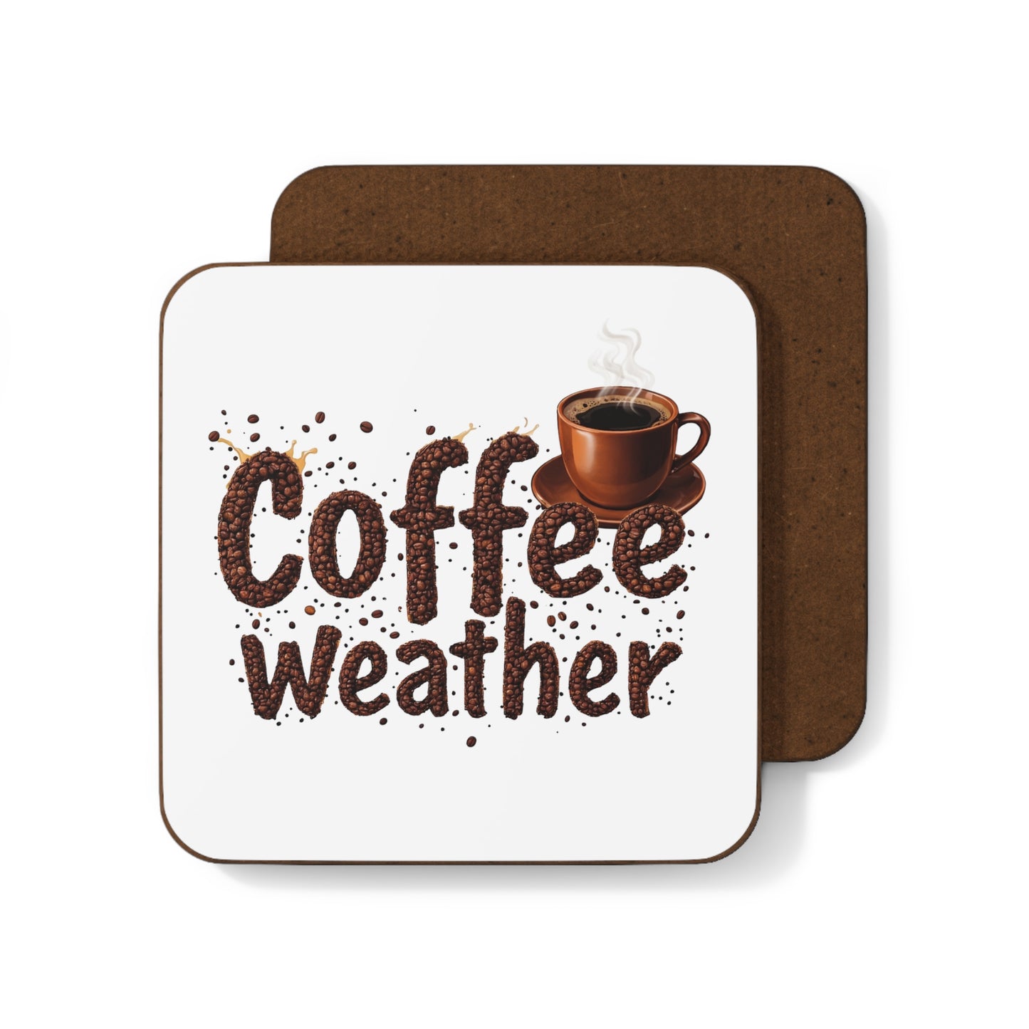 Coffee Weather Coaster — Ceramic Cup Drink Coaster with Coffee Bean Design