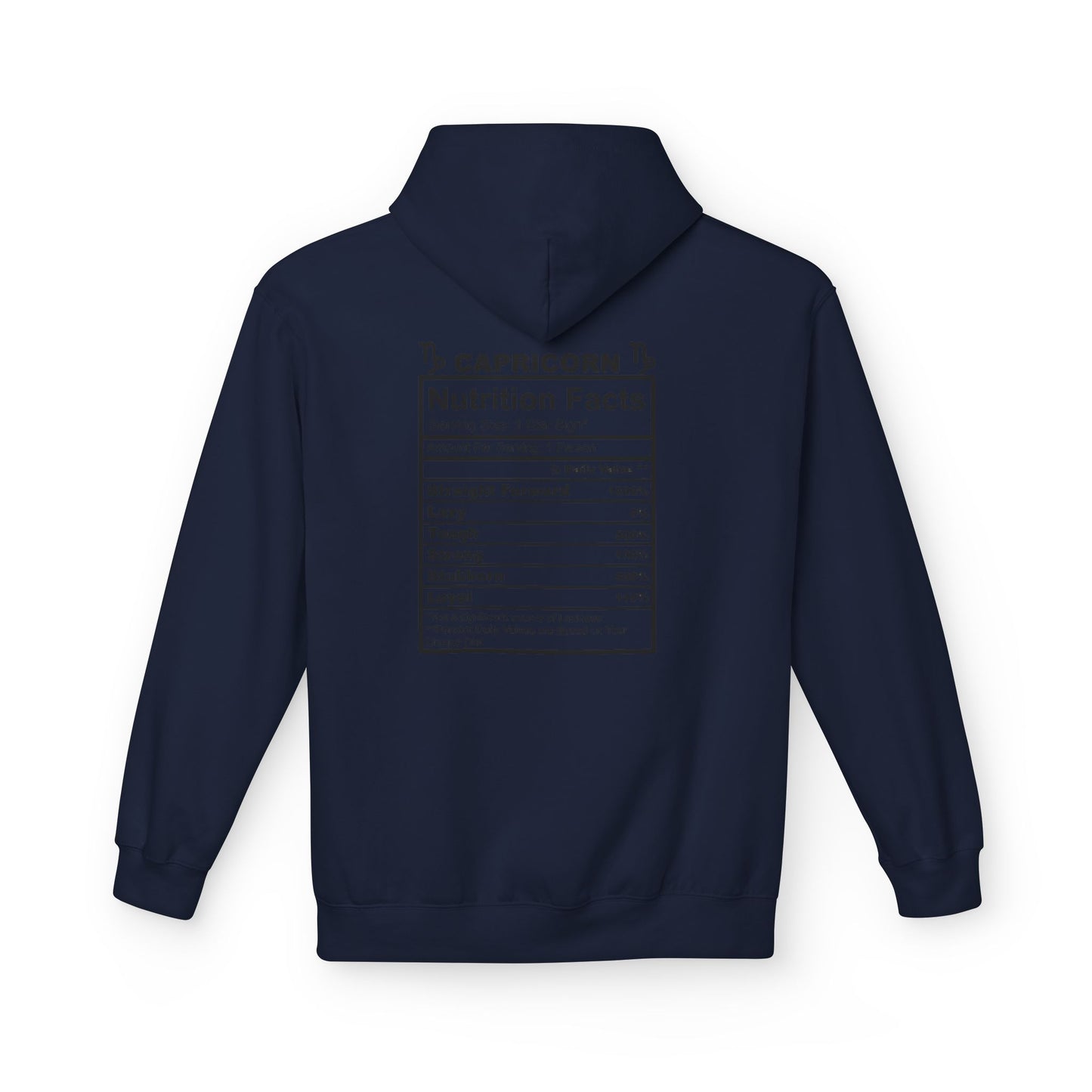 Capricorn Hoodie — Zodiac Nutrition Facts Graphic Sweatshirt