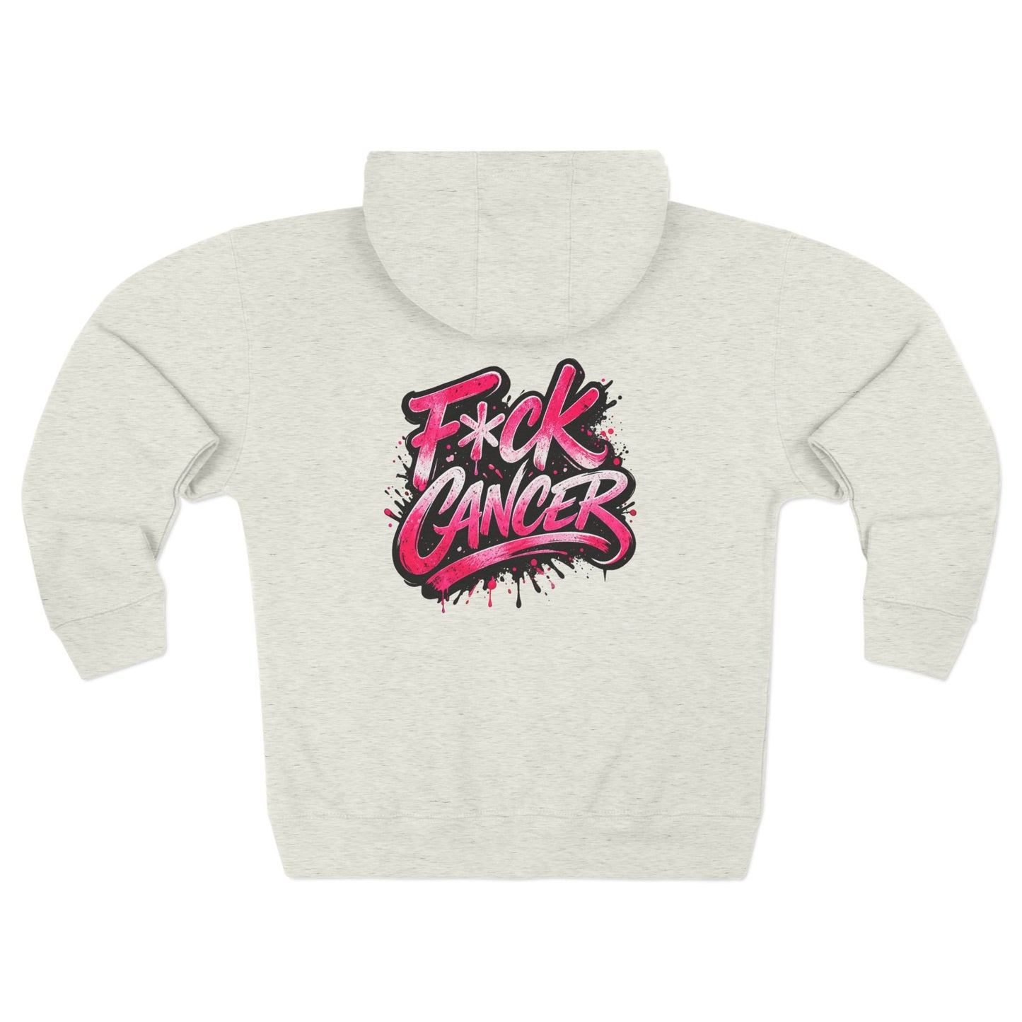 F*ck Cancer Zip Hoodie — Bold Breast Cancer Awareness Support Hoodie