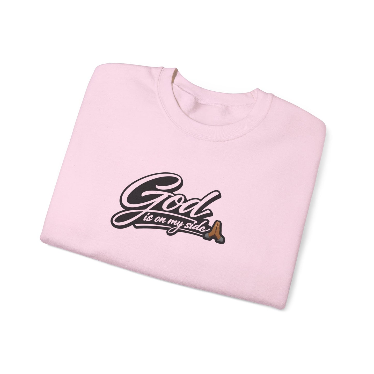 Crewneck Sweatshirt — "God Is On My Side" Faith Script Logo
